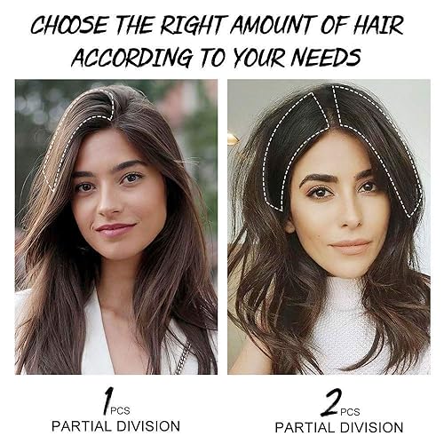 Miniatura 9 de FEIPRO Extensiones invisibles de cabello humano con clip para mujeres con cabello cortocabello adelgazante sedoso lacio de una pieza frontal añade