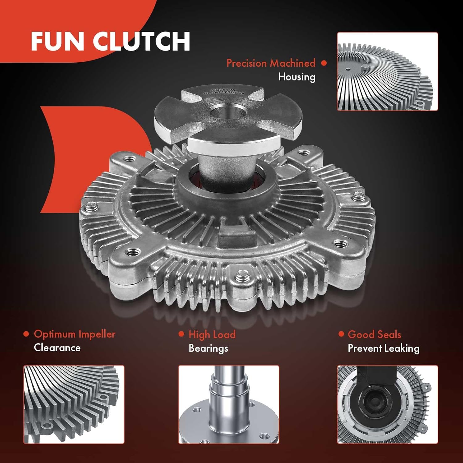 A-Premium Engine Cooling Fan Clutch Compatible with Chevrolet Astro 1985 & Ford Aerostar, F-100, Ranger, Thunderbird & GMC Safari & Mazda B2300 B2500, 2.3L 2.5L, Replace# E3TZ8A616F