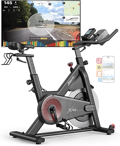 Vista 11 de JOROTO X2 X2PRO - Bicicleta estática para interiores con Bluetooth X4S con resistencia magnética legible, 100 niveles de resistencia magnética, más
