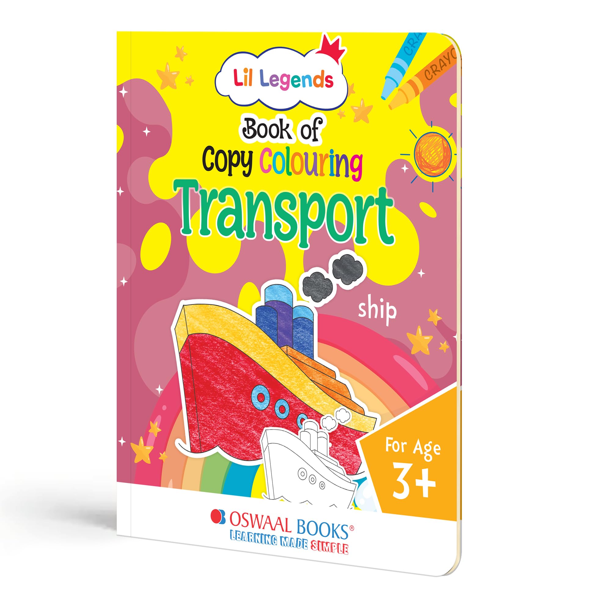 Oswaal Lil Legends Books of Copy Colouring Set of 5 Books for Kids | Transport, Shapes, Numbers, Clothes and Birds | Fun Activities and Vocabulary Booster | For LKG/UKG | Age 3+ 4
