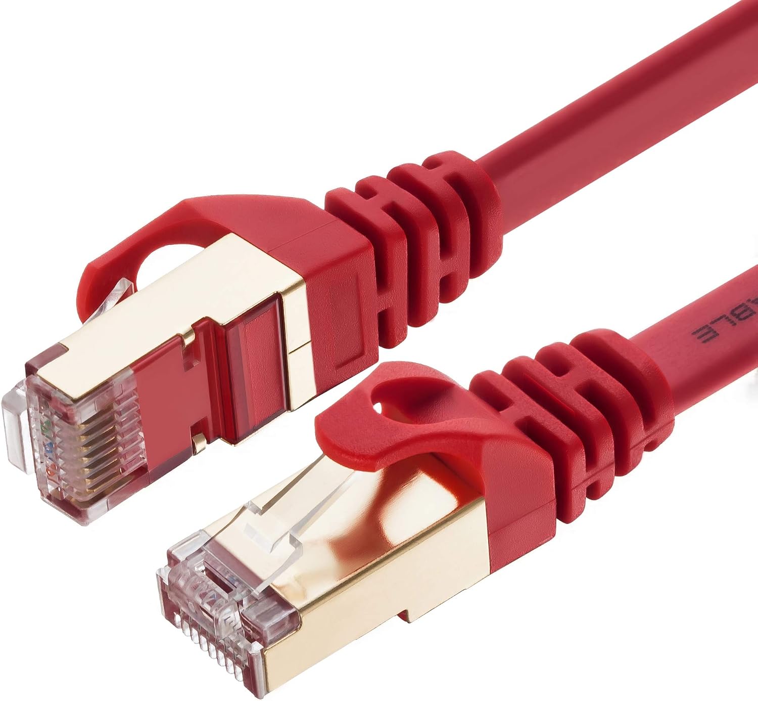 Cat 7 Ethernet Cable 10 ft Red, SNANSHI Cat7 Flat Ethernet Patch Cables - Internet Cable Shielded RJ45 Connectors Compatible with Switch/Router/Modem/Patch Panel