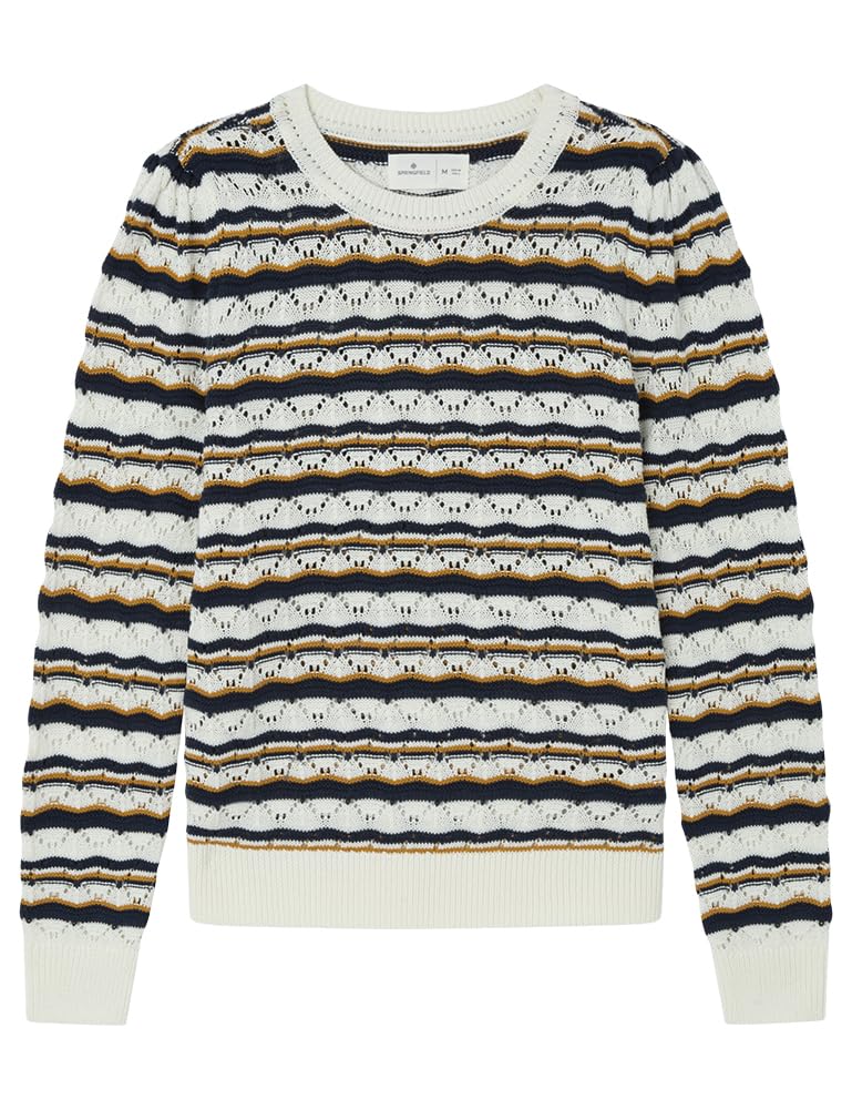 SPRINGFIELD Women's 4.t.ap. Sweater Boho Stripes Jersei, Light Beige, M