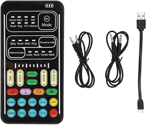 Juego de cambiadores de voz, PC 450mah 5V multifuncional portátil cambiador de voz Disguiser Modulador de voz de mano, mini tarjeta de sonido en