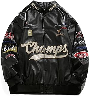 Aelfric Eden Faux Leather Jacket Oversized Racing Motorcycle Jackets Mot...