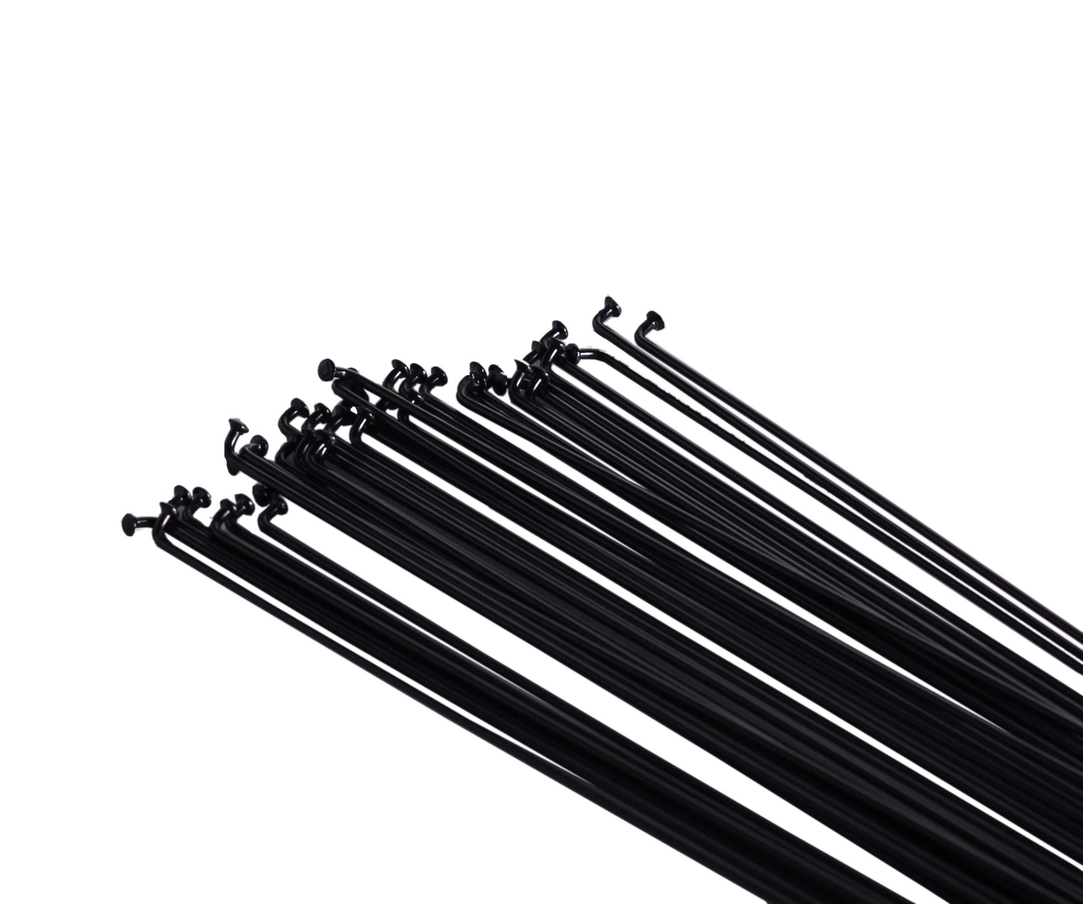 BaveL 36pcs Steel Spokes Mountain Bike Spokes MTB 249mm-292mm W/Nipples (240, Black)
