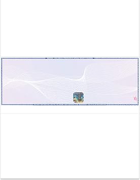 EZ Checks Premium Blank Hologram High Security Laser Check Stock | 1000 Sheets Blue/Maroon, Check in Middle