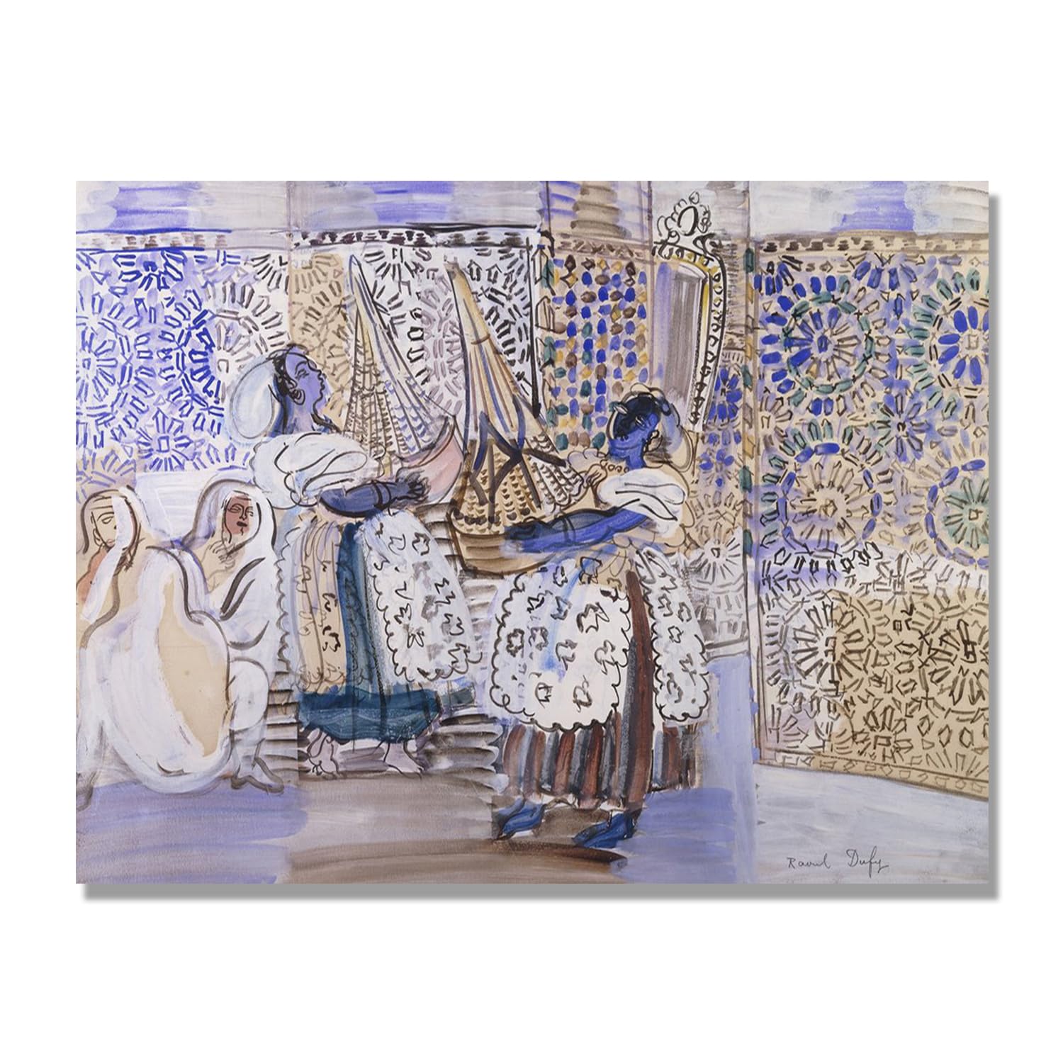 Raoul Dufy Prints, (bez tytułu 64), plakat podróżny w stylu vintage, sztuka impresjonistyczna, obraz ścienny na płótnie do dekoracji domu, 30 x 40 cm, tylko płótno