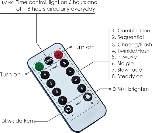 Miniatura 6 de GHJ 100 luces LED con control remoto a batería, impermeables, guirnalda de luces de hadas para interioresexteriores para árbol de Navidad, fiesta
