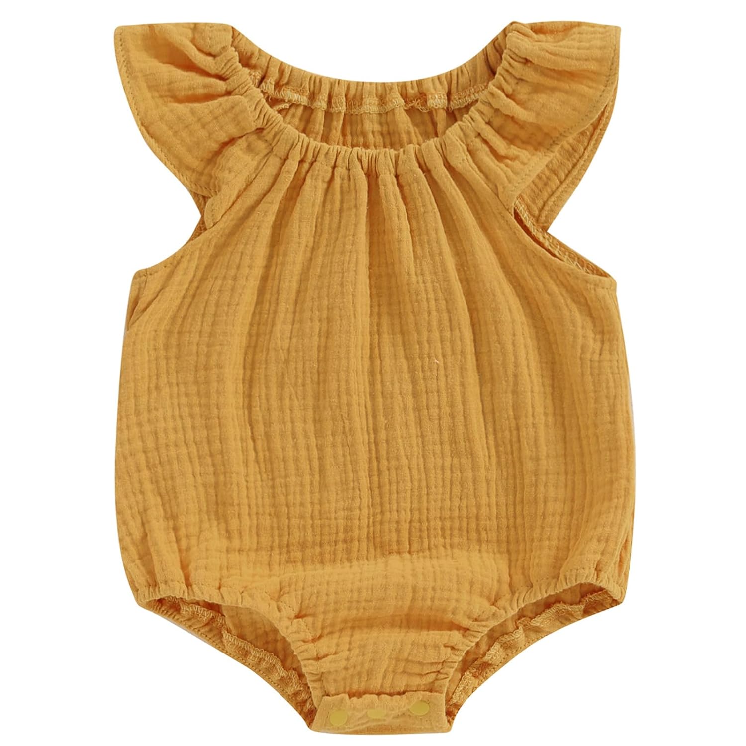 Mubineo Baby Girl Boy Summer Cotton Linen Romper Clothes Basic Plain Ruffle Sleeveless Comfy Rompers Newborn Tops