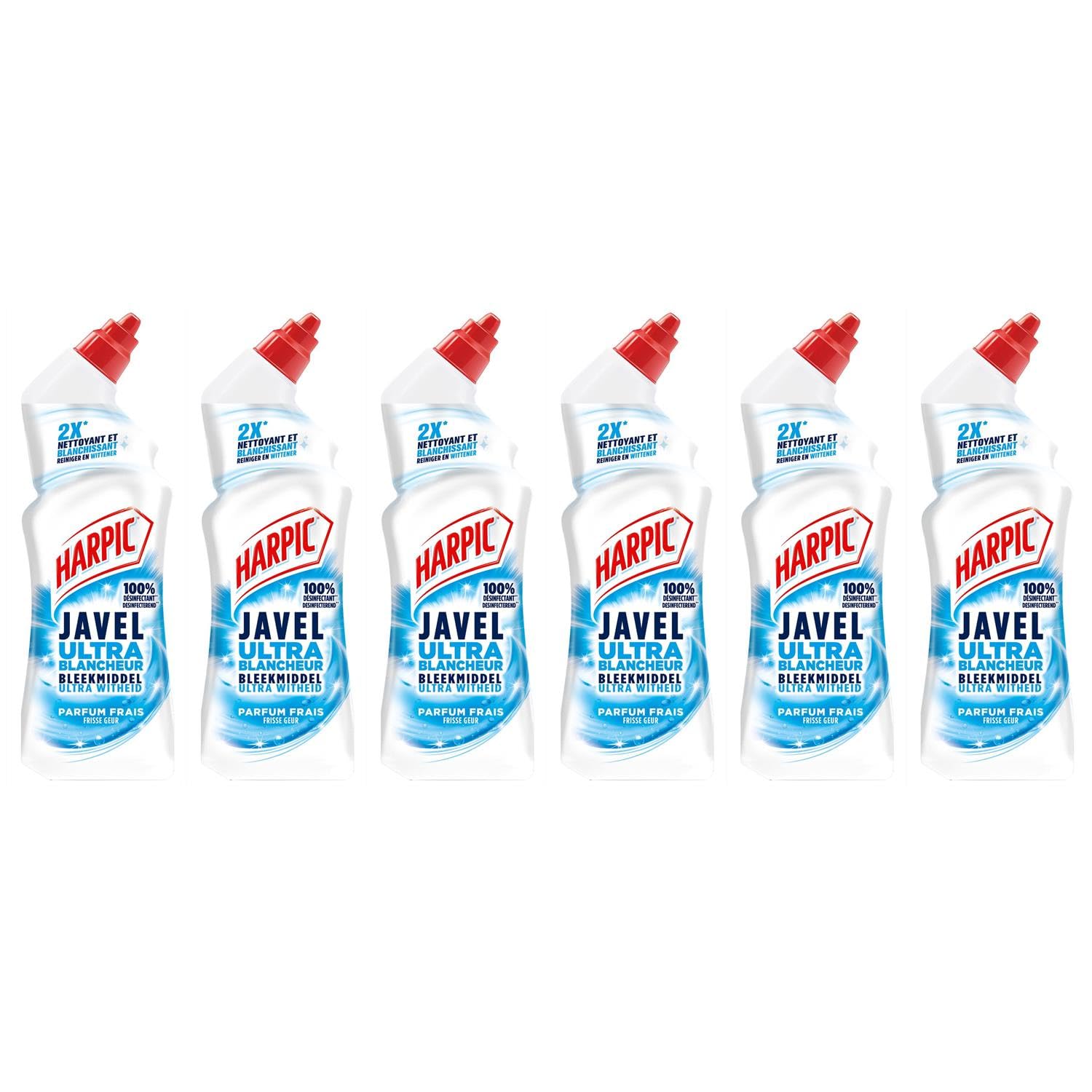 Harpic Lot de 6 Gels WC Javel Ultra Blancheur - 750 ml