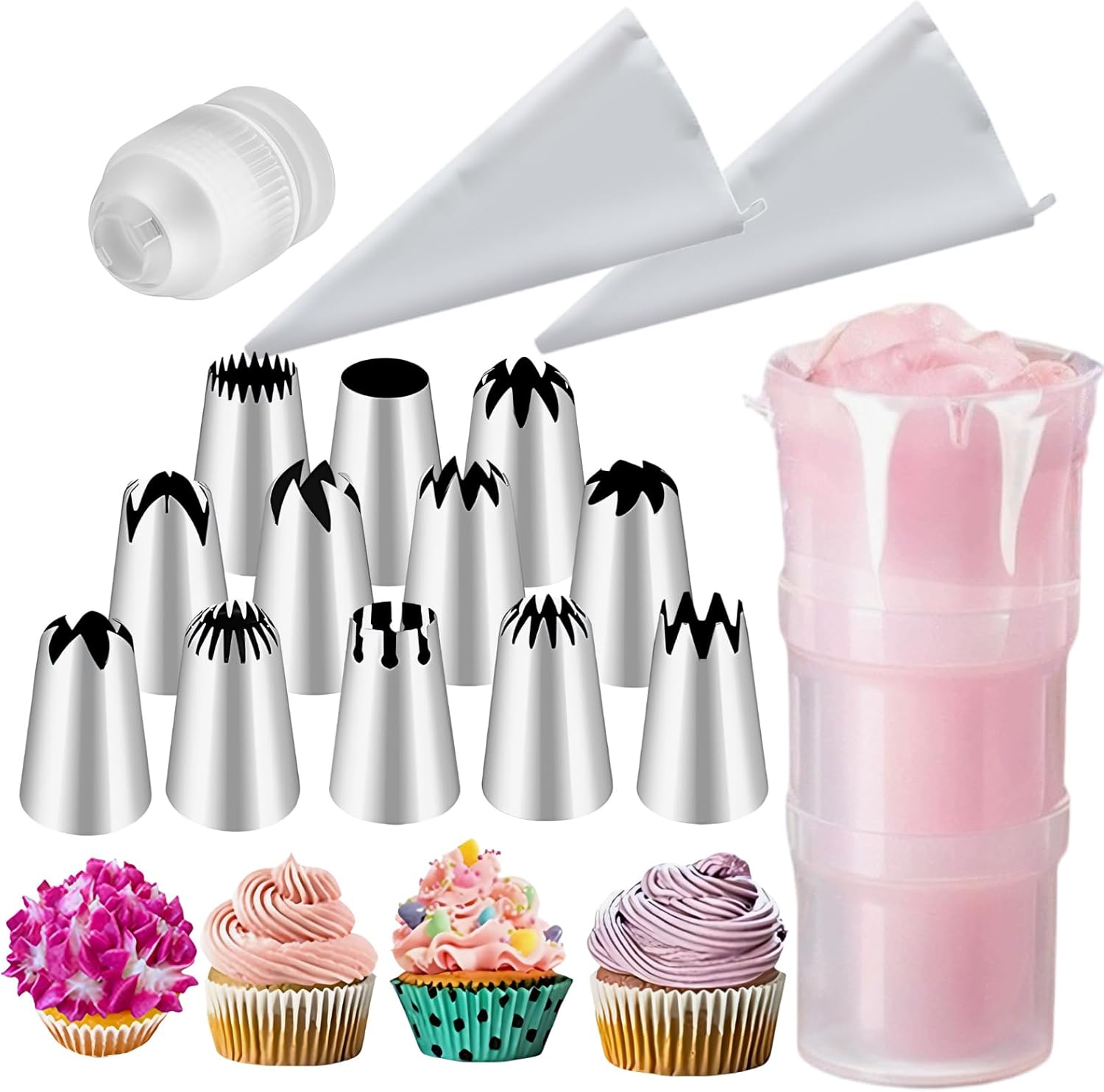 10PCS Extra Large Russian Piping Tips Stainless Steel 3D Flower Frosting