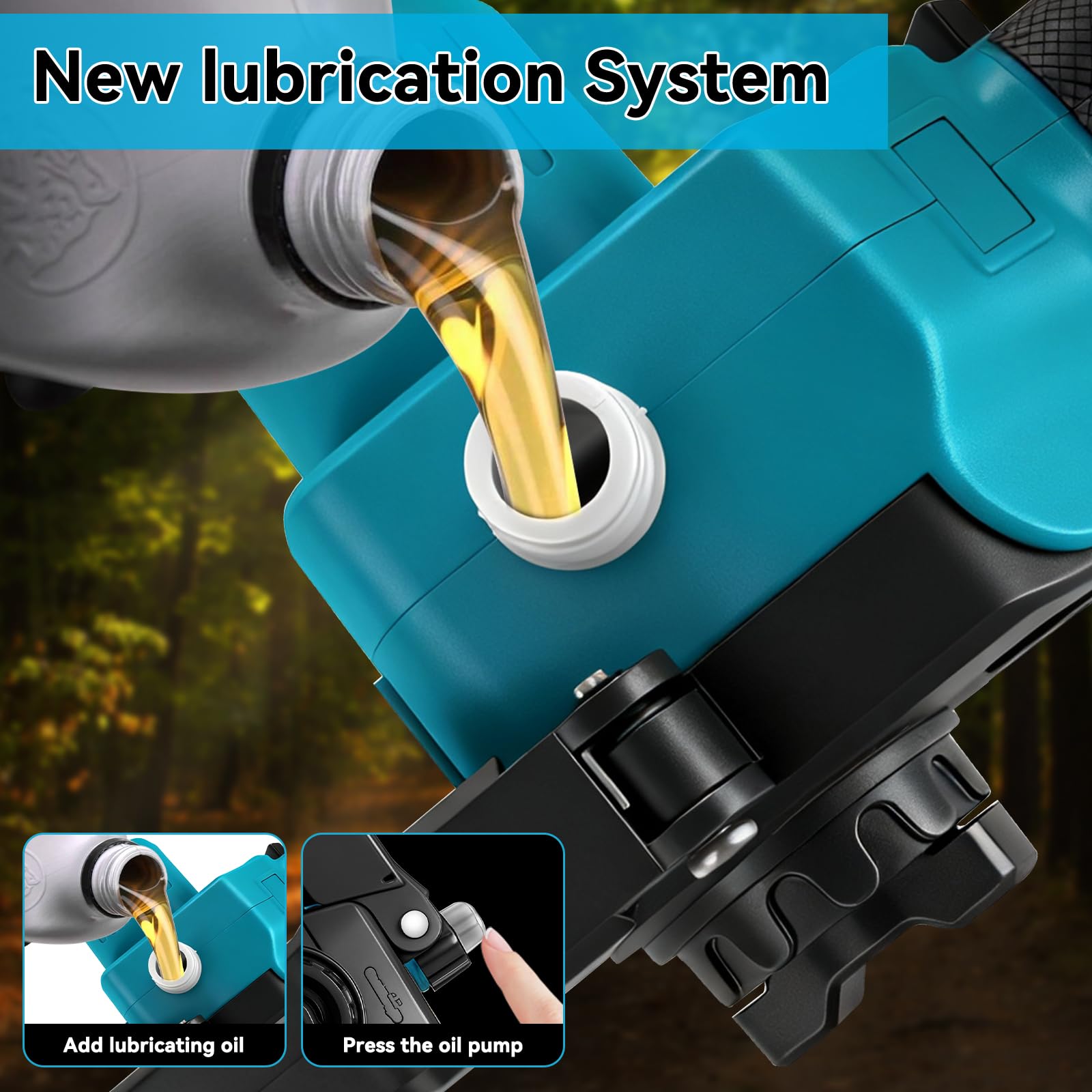 2 en 1 Mini Motosierra de 8 Pulgadas con Mástil Telescópico Compatible con Batería Makita, Motosierra con Alcance Máximo de 15 Pies para Poda de Ramas de Árboles, Corte de Madera (sin Batería)