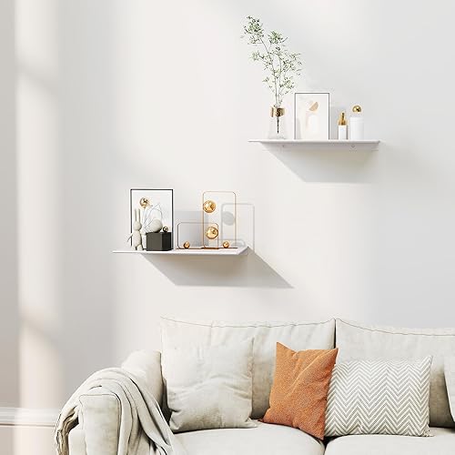 Miniatura 8 de MKO Estantes flotantes de 12 pulgadas para pared, estante pequeño de metal montado en la pared para baño, dormitorio, sala de estar, cocina,