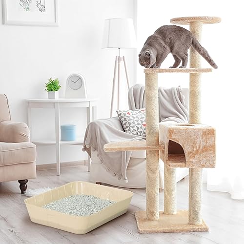 Miniatura 27 de Bokon 25 cajas de arena desechables para gatos, bandeja de arena de plástico para gatos, bandeja grande para gatitos, conejos, cobayas, hámster
