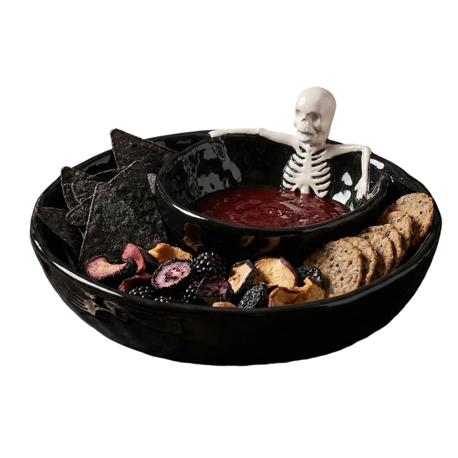 Małe miski na dipy mała ceramiczna czaszka Halloween straszne dekoracyjne