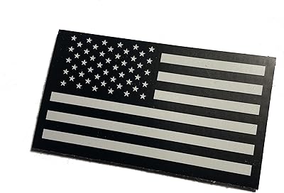 Forward Black and White American Flag IR Infrared Reflective Flag Morale Patch with Hook and Loop