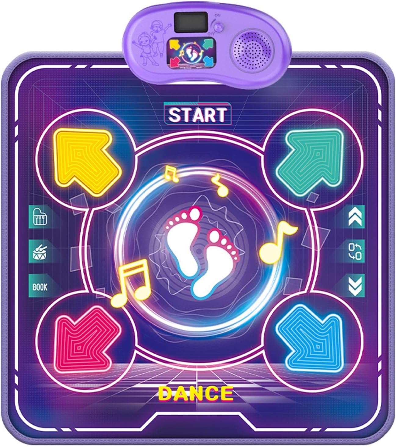 Interactive Dance Mats for Boys and Girls with Wirelesses and Light Up 4 Buttons Indoor Dancing Playmat for Children