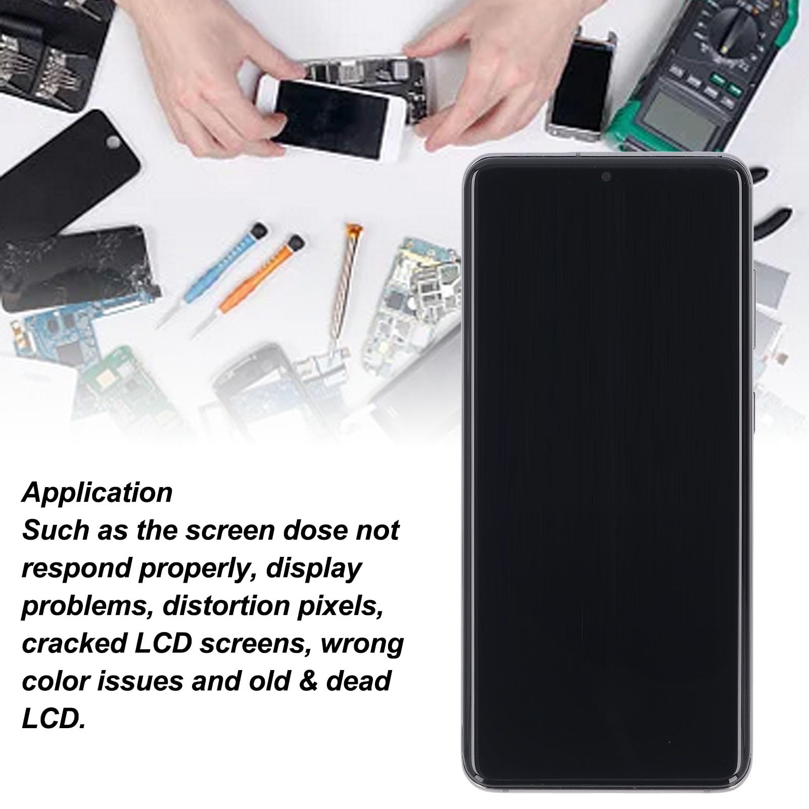 Goshyda Zespół Digitizera z Ekranem Dotykowym Wyświetlacza LCD do S20 5G G981, Wymiana Ekranu LCD Telefonu z czułością na Dotyk o Wysokiej Rozdzielczości, Naprawia Pęknięcia i Problemy z