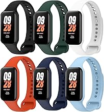 Cinturini per Xiaomi Mi Band 8 Active, 6Pezzi Cinturino Silicone Morbido Braccialetto di Ricambio per for Redmi Smart Band 2 Orologio