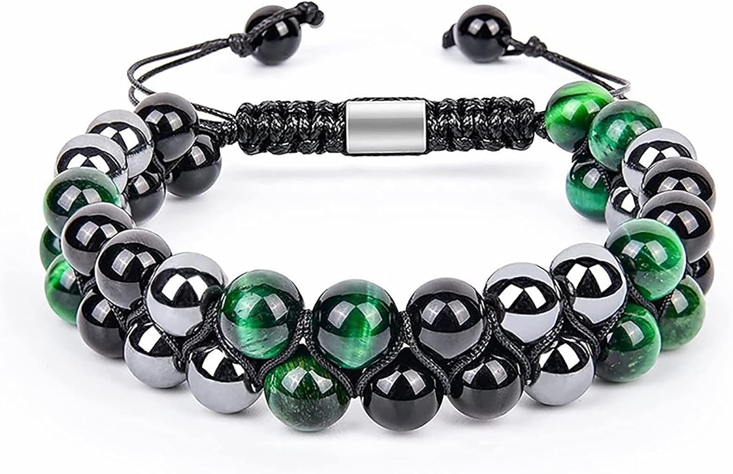 Triple Protection Energy Bracelet, Healing Crystals for Negative Energy Protection, Unisex Amulet with Obsidian, Tiger Eye, and Onyx Stones, Spiritual Jewelry for Men and Women, Healing, Manifestation, and Wellness