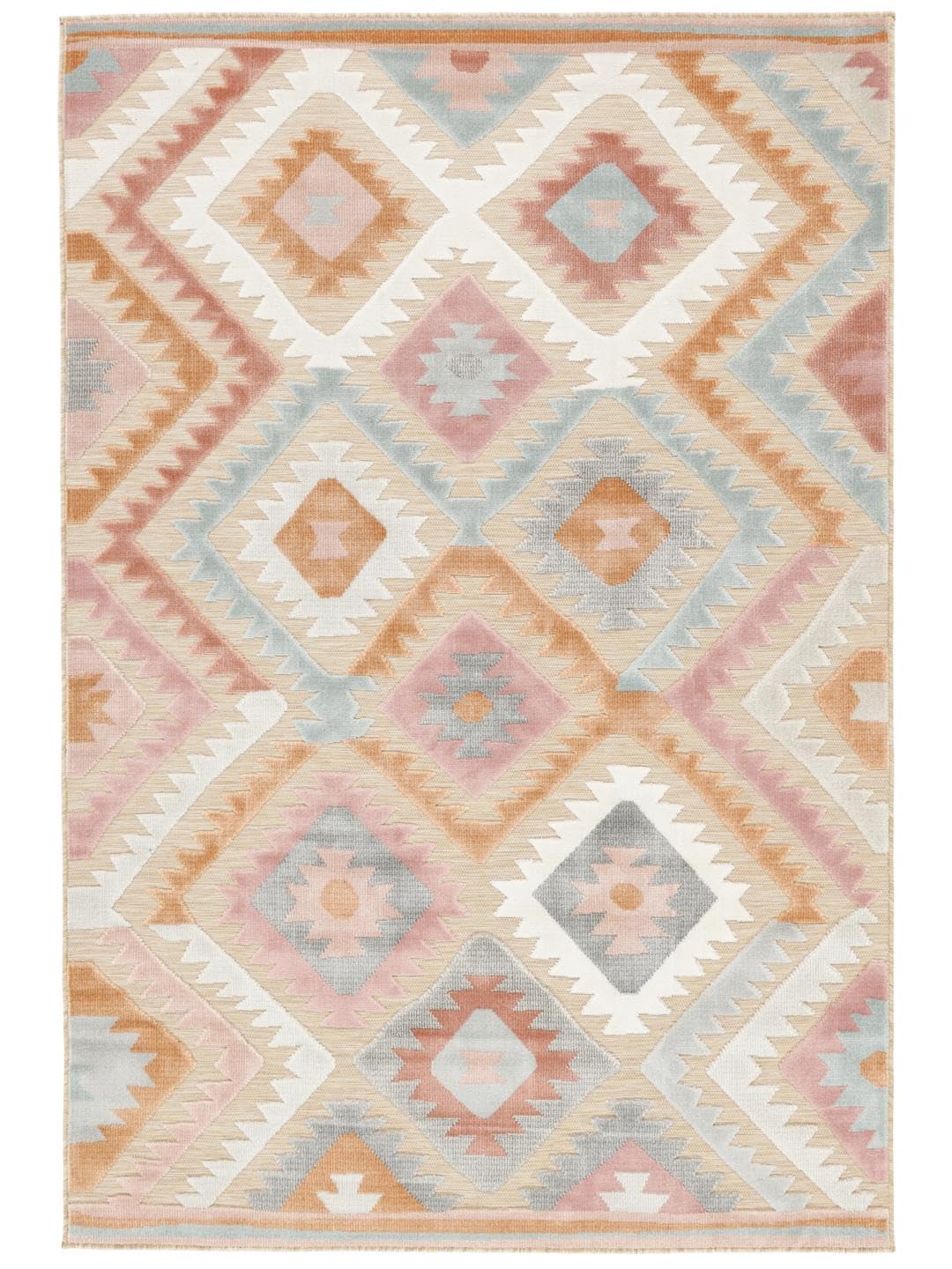 RugVista Sabine, Dywan wewnętrzny i zewnętrzny, Nowoczesne, 160 x 230 cm, Prostokąt, Wysoki, Kuchnia, Patio, Prać wyłącznie ręcznie, Odporne na promieniowanie UV, Wielobarwność