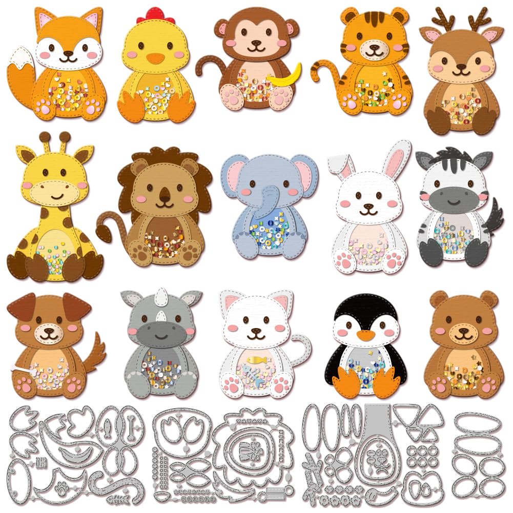 Matrices de découpe girafe et pingouin pour scrapbooking créatif