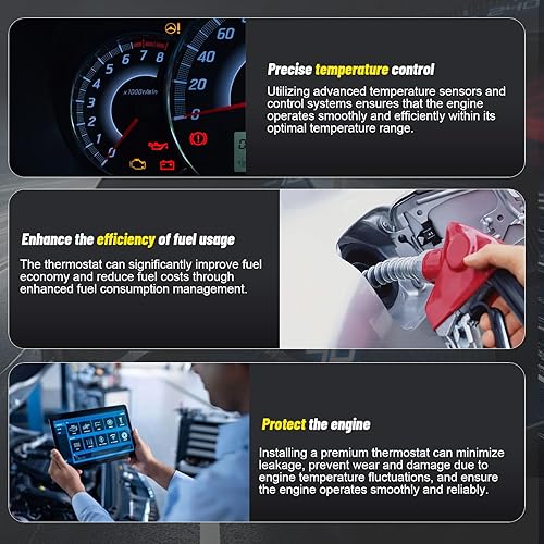 Miniatura 7 de 12622316 Termostato de refrigerante del motor y conjunto de carcasa compatible con Chevrolet Colorado 2004-2012, GMC CANYON 2004-2012, HUMMER H3 H3T