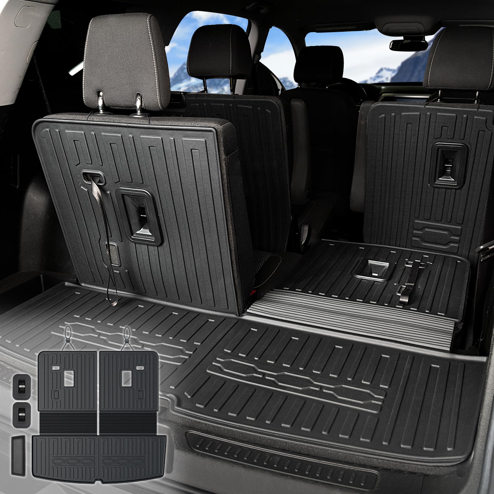 Cargo Mat for GMC Acadia 2017-2023 with Rear Seat Back Protector