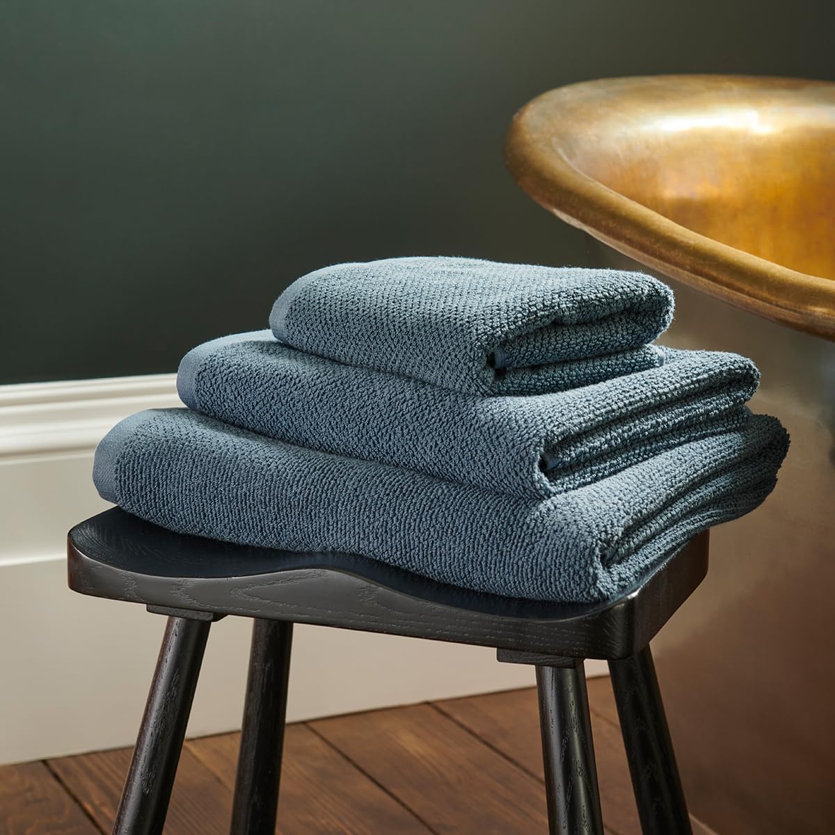 Christy Brixton 4 Piece Towel Set | Slate Blue | 100% Cotton | Ultra Soft | Super Absorbent | 600GSM | 2 Bath Towels 2 Hand Towels