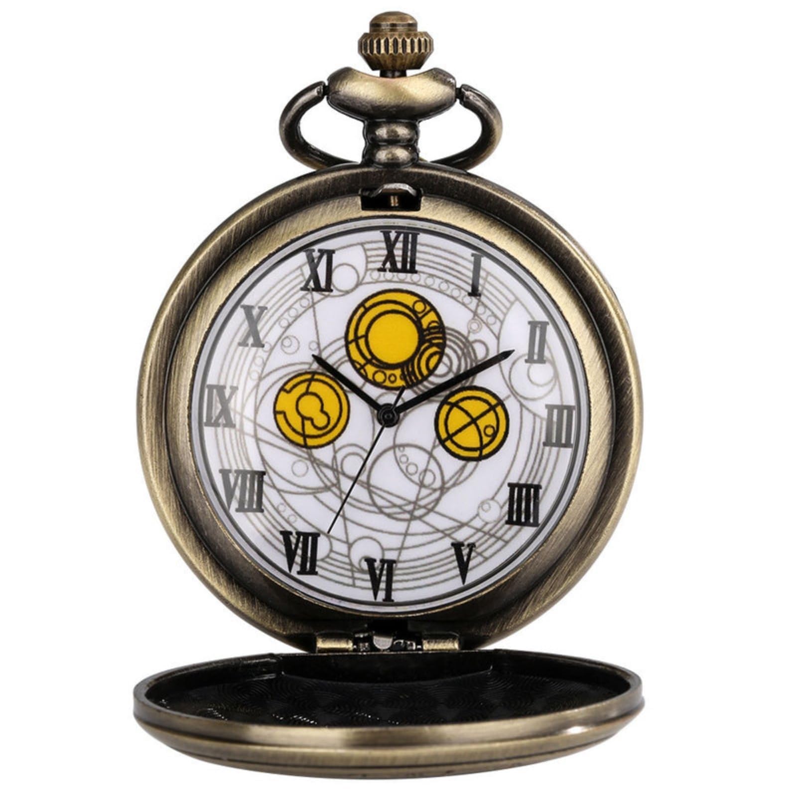 tasca, Orologio da tasca vintage al quarzo, grande orologio, con ciondolo a conchiglia