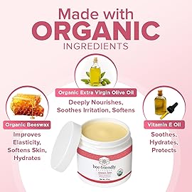 BeeFriendly Organic Vaginal Moisturizer, USDA Certified, Natural Vulva Cream For Dryness, Itching, Irritation, Redness, Chafing Of Vagina Due To Menopause & Thinning, 4 oz (2 Jars in a box)