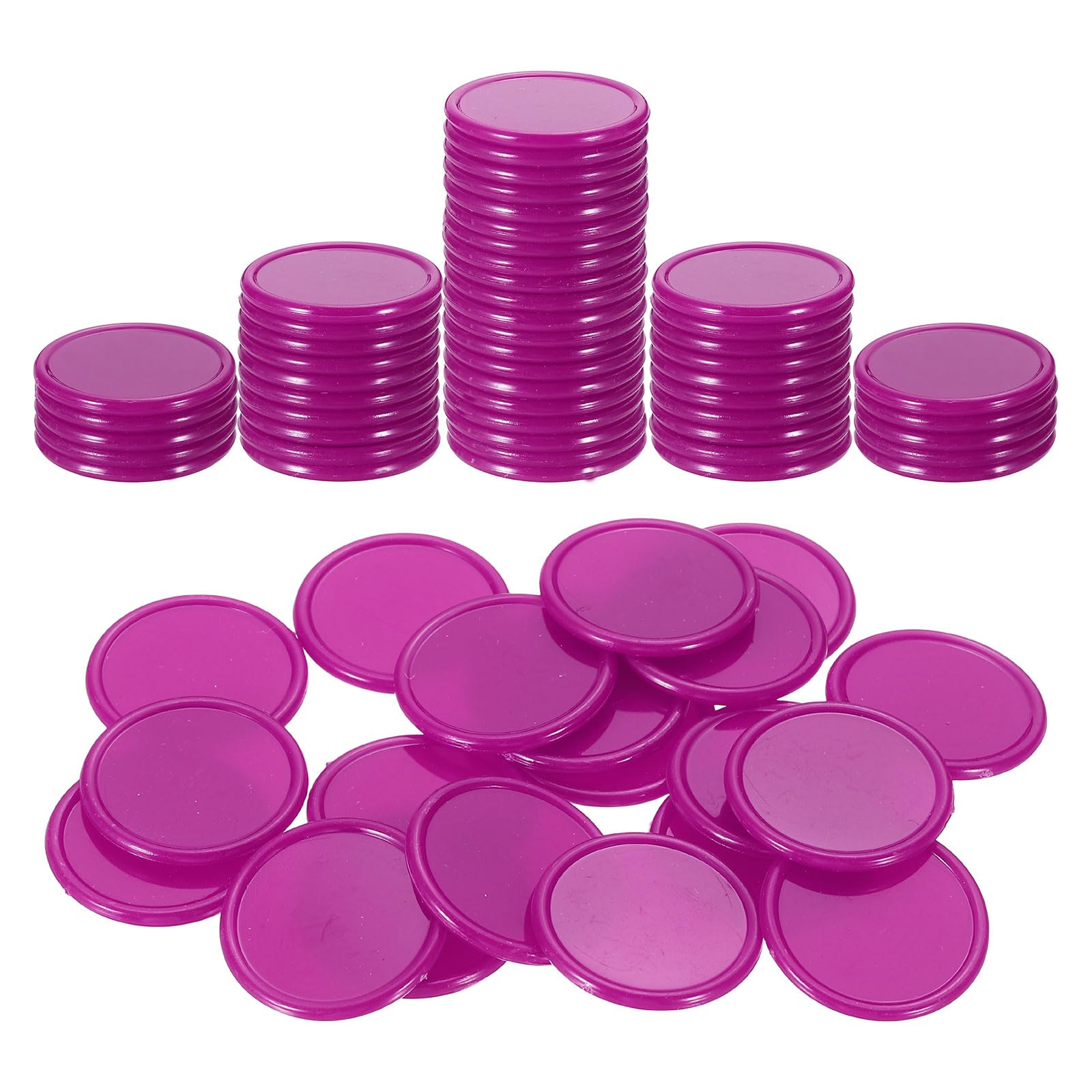 QUARKZMAN 100Pezzi 1 Pollice Gettoni Di Plastica Per Poker Mini Gettoni Bingo Contatori Per Apprendimento Dischi Per Conteggio Marcatori Gettoni Opachi Per Giochi Rosso Rosa