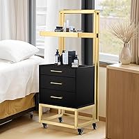 Vista 2 de Carrito de Salón Hicomony con Ruedas, Carro de Salón con 4 Soportes y 2 Cajones, Estación Móvil para Estilistas de Cabello para Almacenamiento