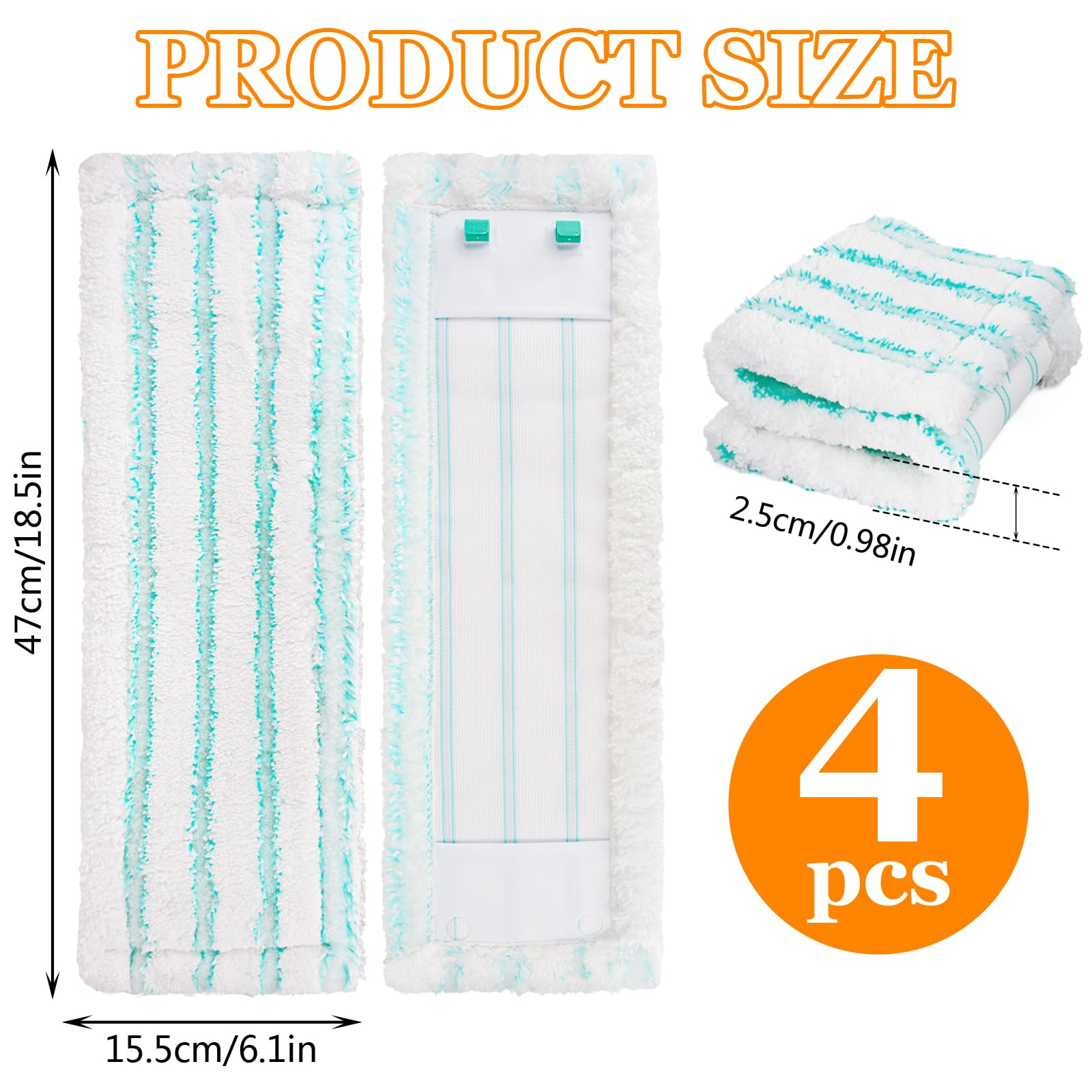 4 sztuki wymiennych nakładek do mopa dla Leifheit Profi XL Cotton Plus/Profi XL Micro Duo. Nakładki z mikrofibry do wszystkich typów podłóg, grubie o dużej chłonności wody.