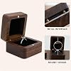 Movstriker Wooden Ring Box, Vintage Square Wedding Ring Box Engagement Ring Holder with Single Slot, Elegant and Retro Ring Storage Box for Proposal Wedding Ceremony