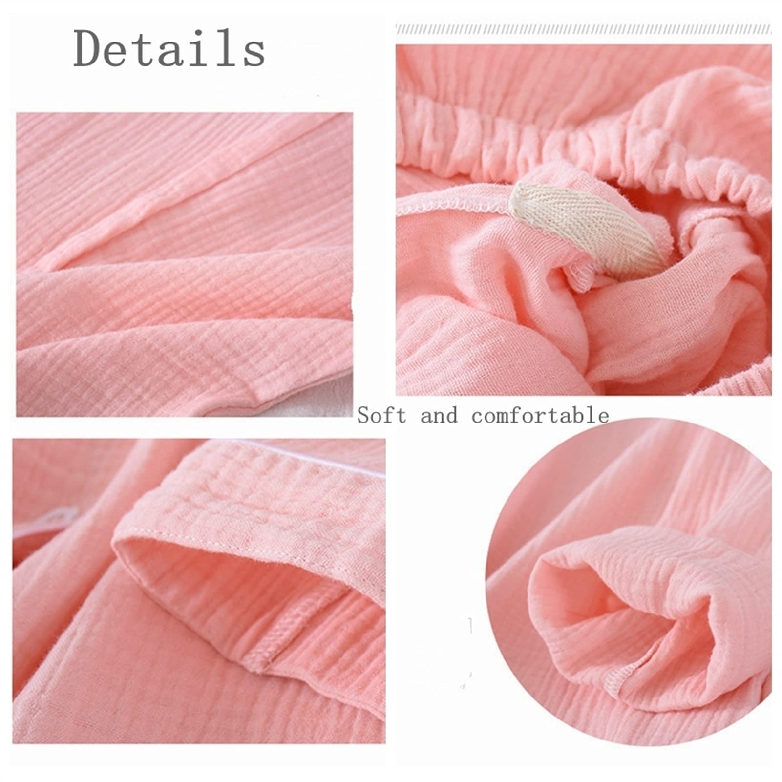 Pijama Algodón Pareja Homewear Mujeres Hombres Pijamas Conjunto Collar de Laple Botón de Manga Larga 2 Pieza Sólido Cómoda Ropa de Dormir camisón(B,L Size)