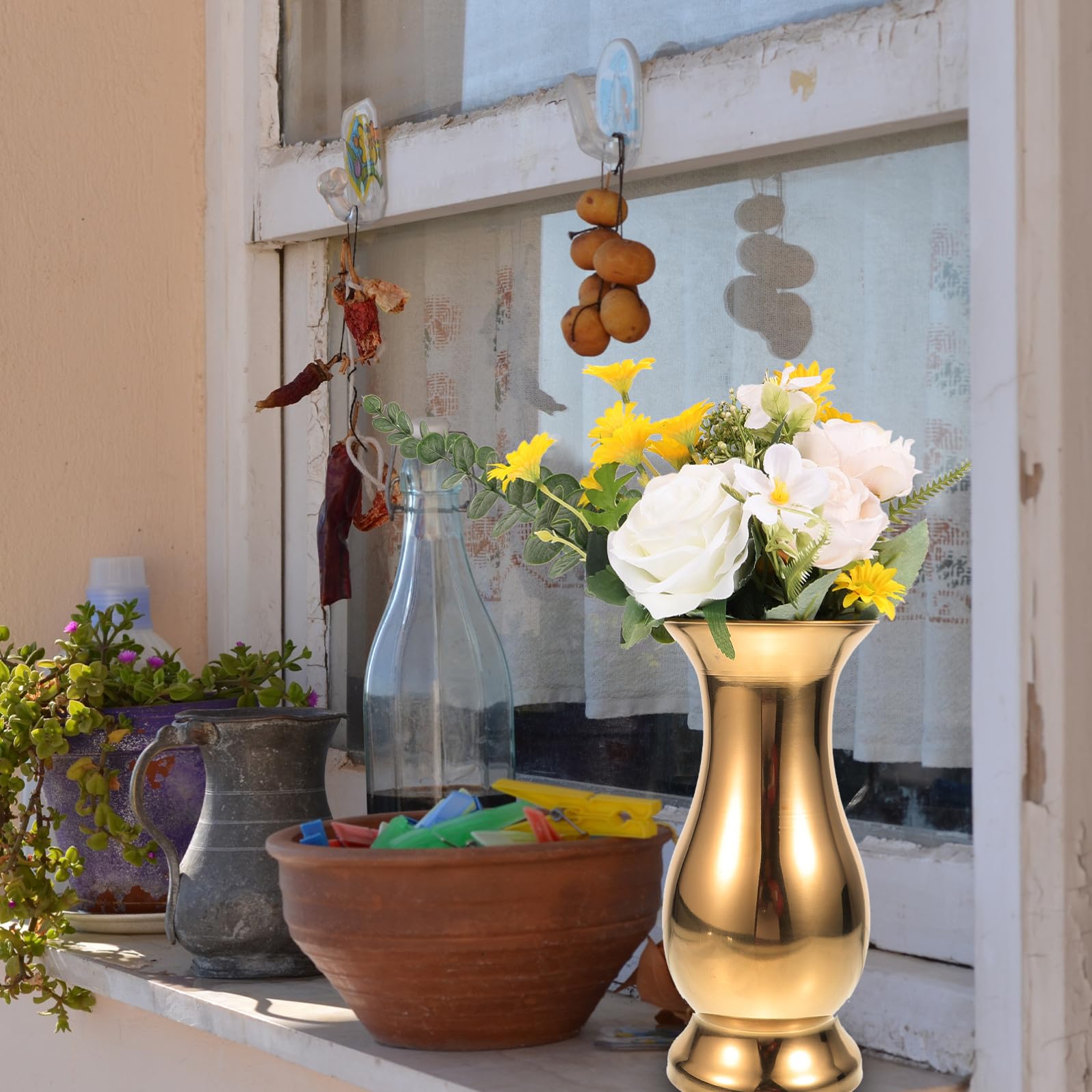 DECHOUS Centrotavola in Metallo Per Vaso Di Fiori in Acciaio Inossidabile Decorazioni Da Tavolo Portafiori Per Matrimonio