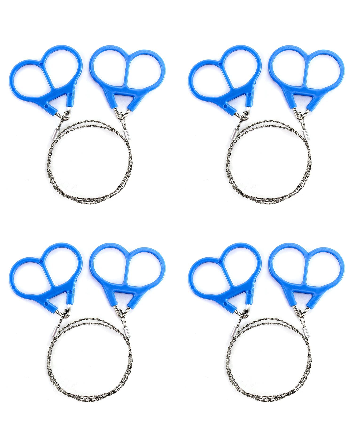 Wire Saw, 4 Pack 20" Stainless Steel Serrated Cutting Cable, Emergency Chainsaw Survival Kit Outdoor Tools for Trees Cutting, Backpacking Gear, Camping, Hunting, Hiking