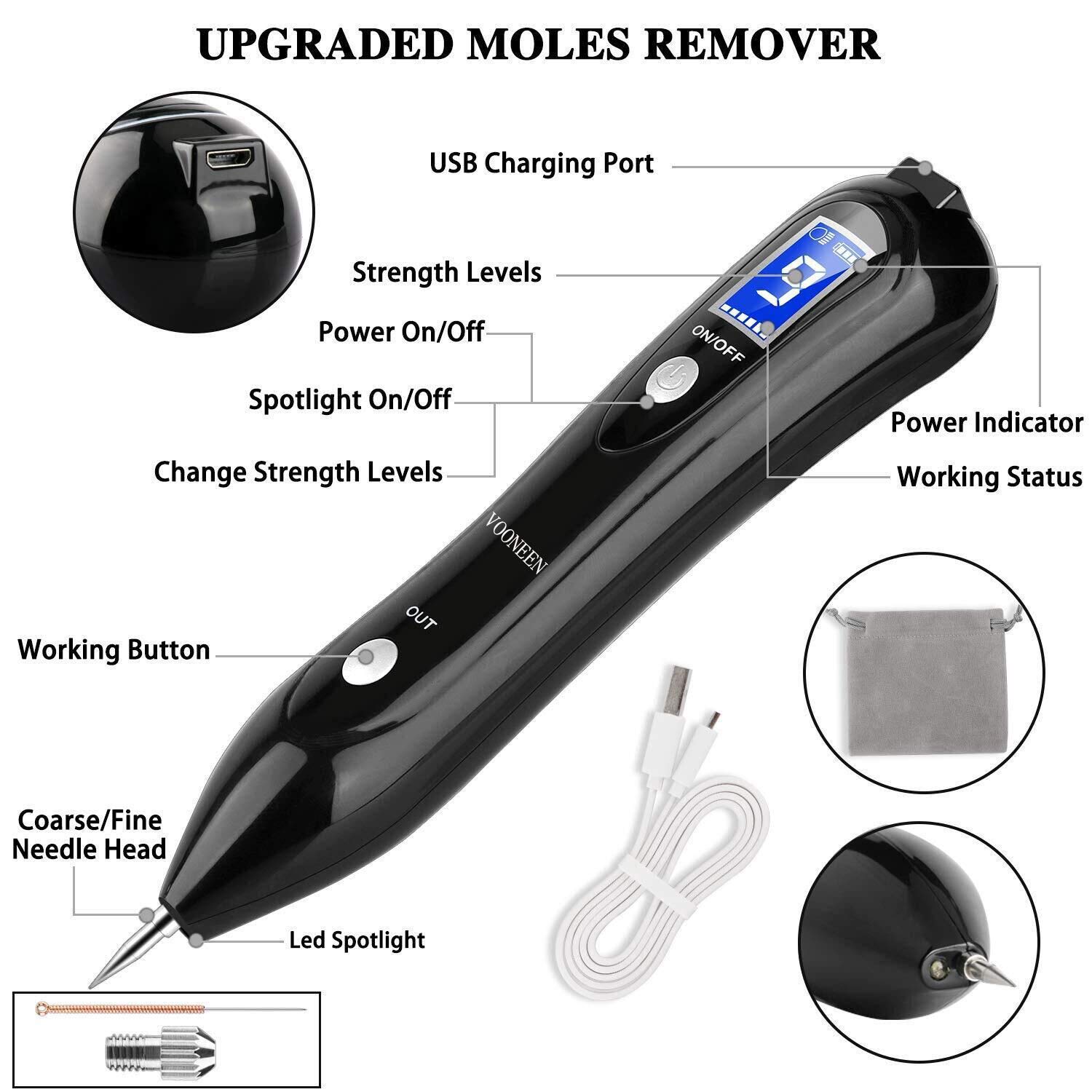 Buy Skin Tags Remover Pen, VOONEEN Mole Remover with 9 Strength Levels