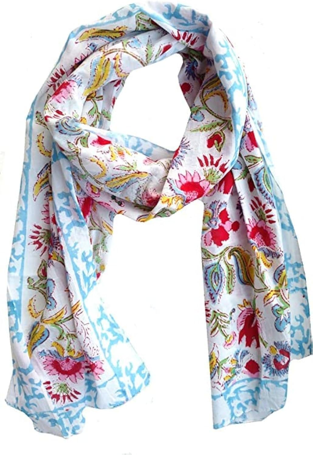 Craft N Copper Cotton Scarfs For Women’s Apparel Fabric Hand Block Printed 70x20 Inch Mini Stoll For Girls