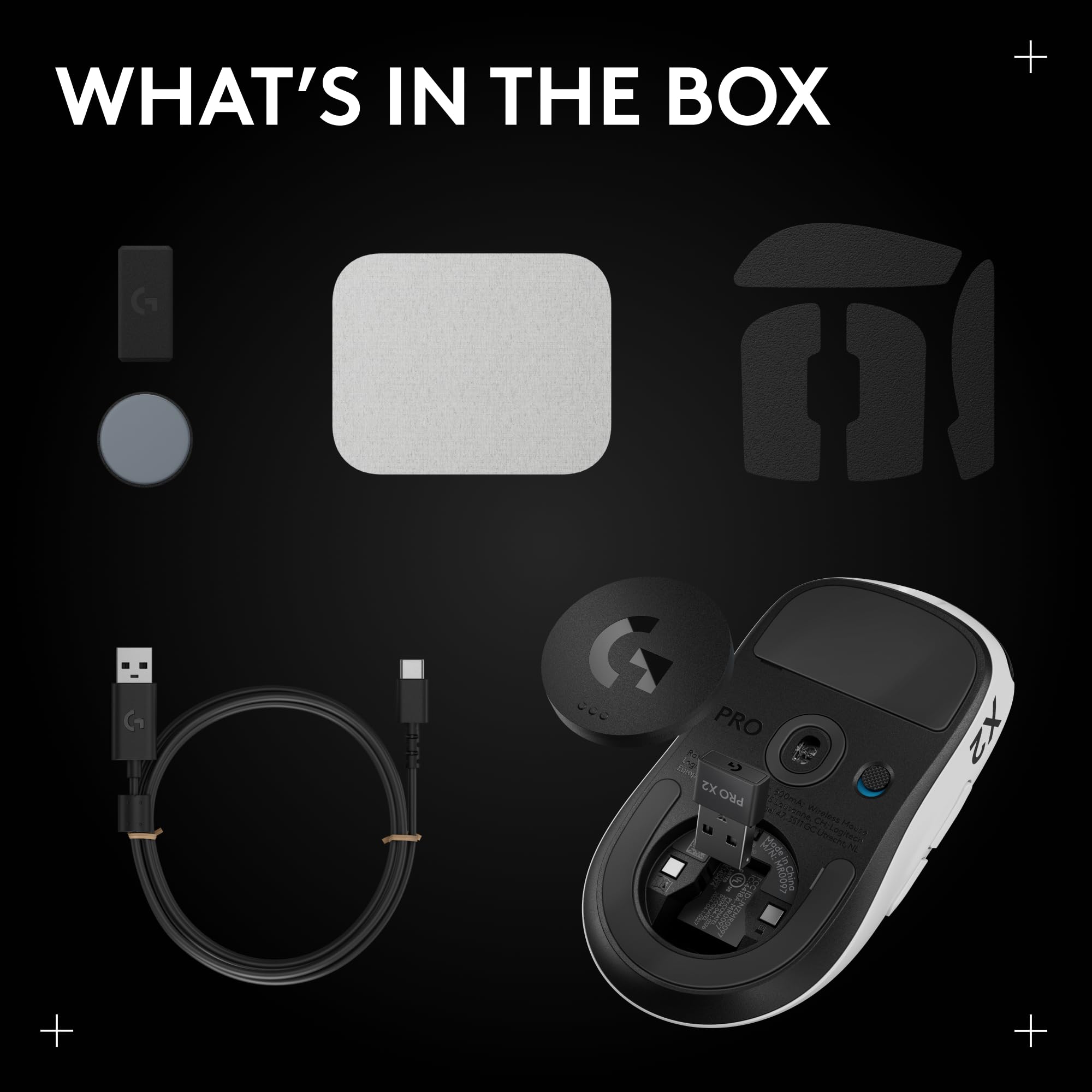 Logitech PRO X2 SUPERSTRIKE Lightspeed Wireless Gaming Mouse, Ultra-Fast Performance, Ultra Lightweight (61 g), Customizable Click Haptics, USB-C Charging, for PC/Mac/Laptop - White