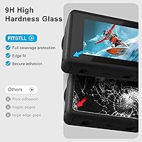 Vista 2 de FiTSTILL 10 protectores de pantalla LCD aplicables con DJI Osmo Action 4 Action 3, con tapa de lente de silicona, dureza Ultra HD 9H, resistente a