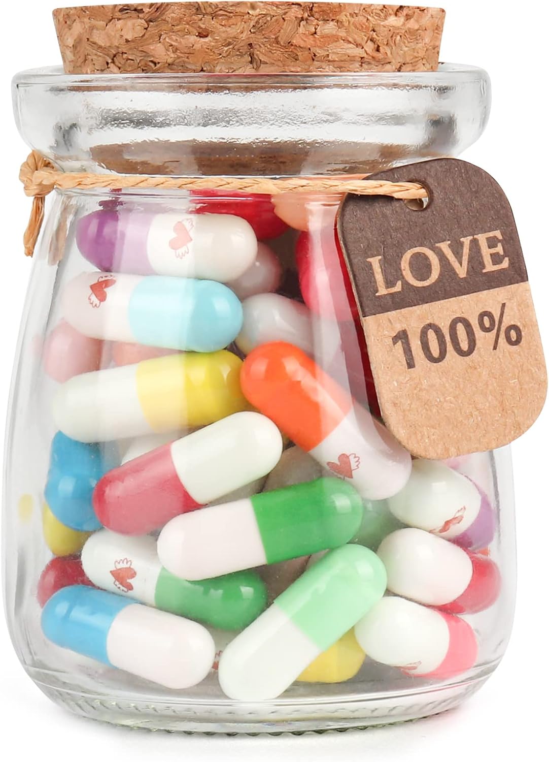 Capsule Letters Message in a Bottle - Love Letter for Valentine's Day, Birthday - Lovely Notes Couples Gifts for Him Her Boyfriend Girlfriend (Mixed Color 30pcs)
