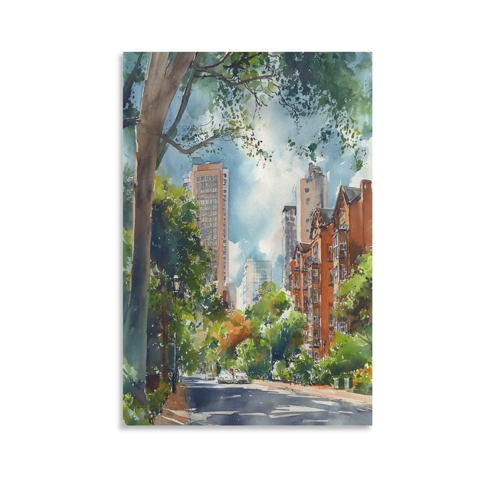 XWYMXZ New Orleans City 20x30inch(50x75cm) Vintage Travel Poster Watercolor Canvas Art