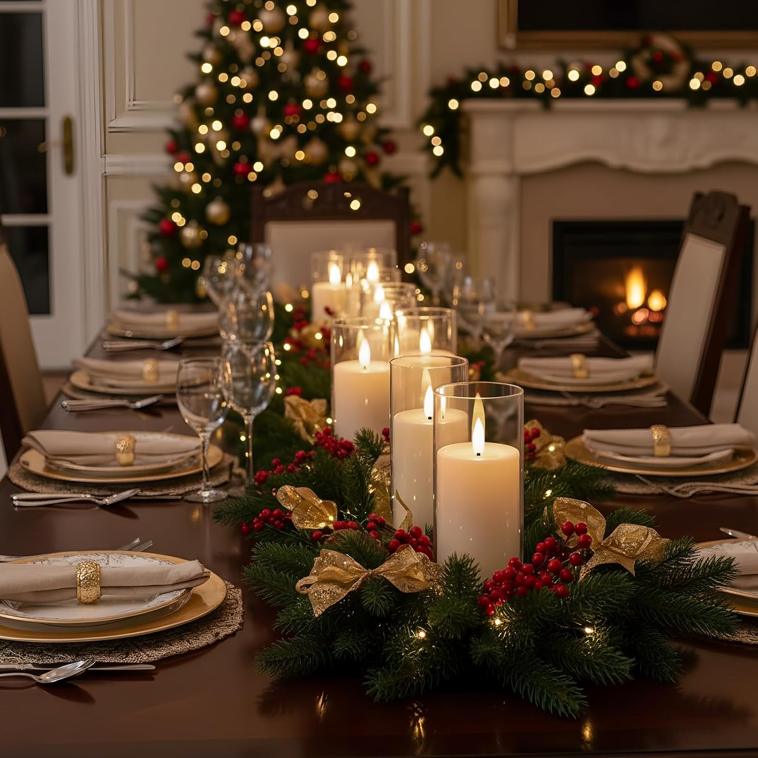 Homemory Pure White Acrylic Flameless Candles, LED Candles, Battery Operated Candles with Remote Control and Timer, Fake Electric Candle, Wedding, Home Decor, Set of 9 - Image 5