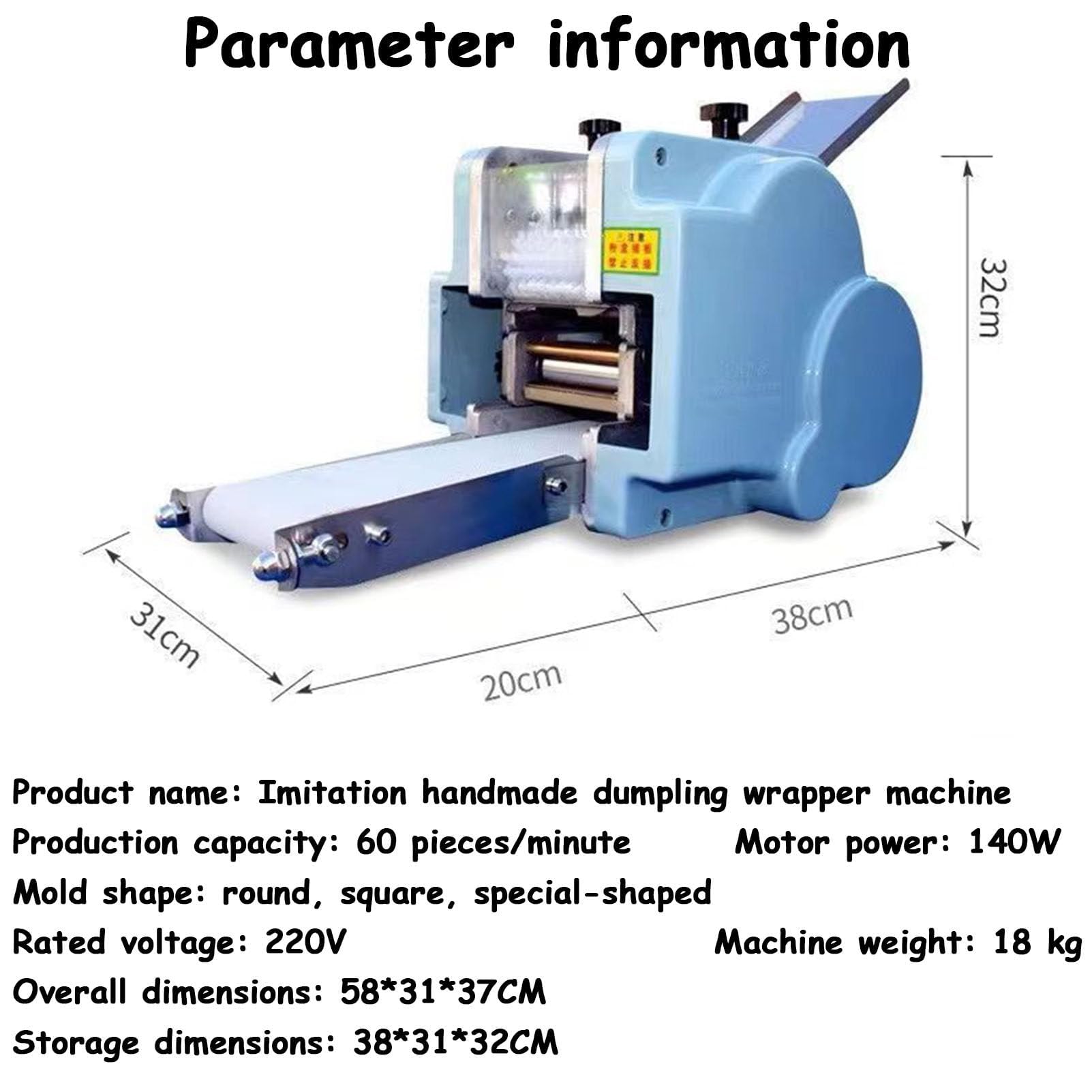COYEUX Machine Commerciale de Peau de boulette, Fabricant de Traitement de pâtes, Machine de Peau de Wonton, avec 3 moules, 50-60 pièces/Min, pour Restaurant Domestique Commercial