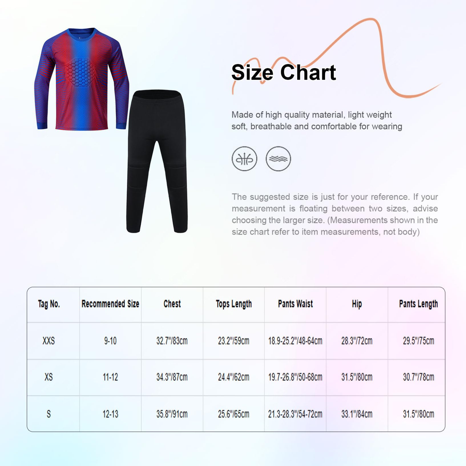 Kaerm Conjunto de camiseta de fútbol para niños con camiseta de portero acolchada y pantalones de entrenamiento de fútbol