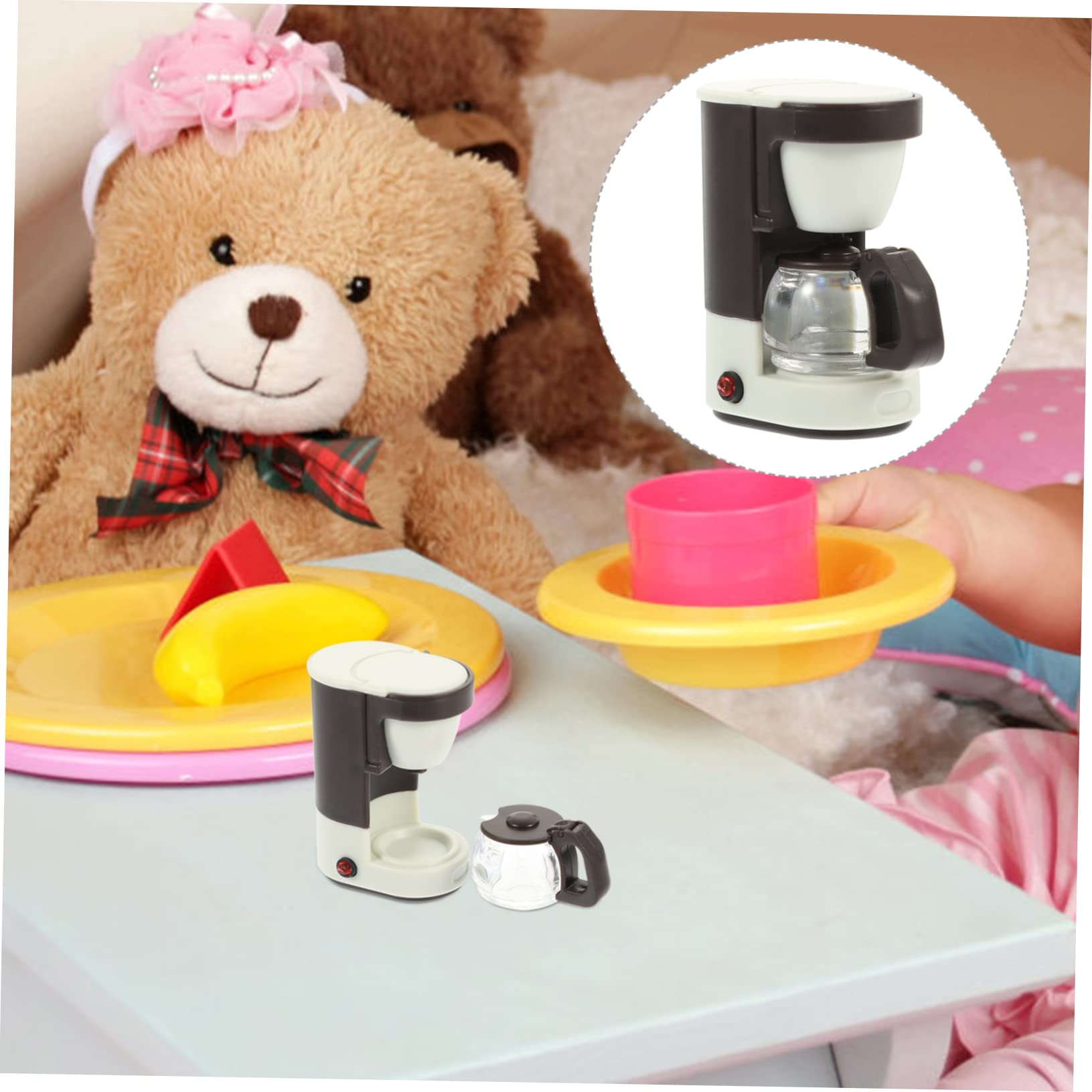 ミニチュア　キッチン雑貨　コーヒーメーカー　金属製　ドールハウス Amazon | OUNONA ミニチュアコーヒーメーカー 幼児用コーヒーメーカー