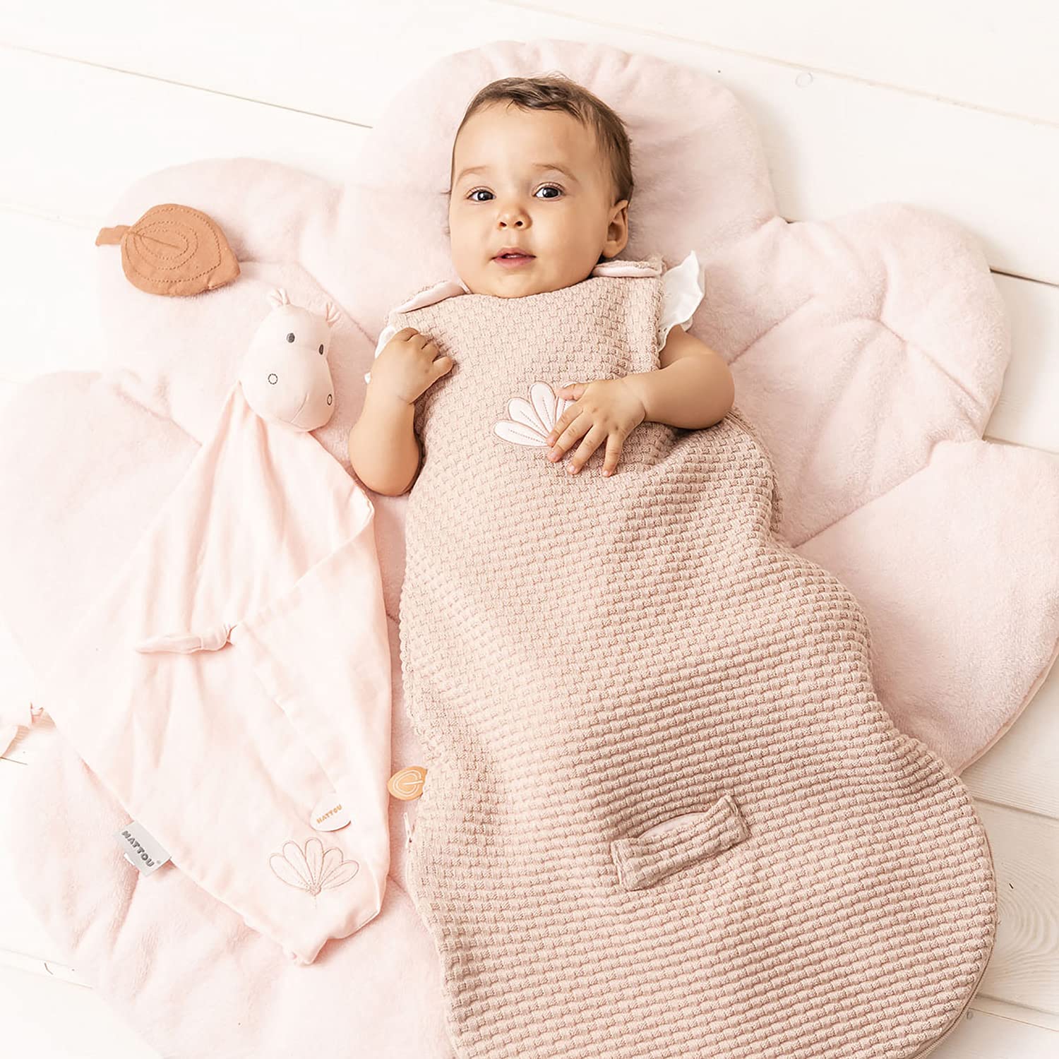 Nattou Large Snuggle Cloth, Cotton (Muslin) and Polyester, Hippo-Susie, Companion from Birth, Approx. 30 x 30 cm - Image 4