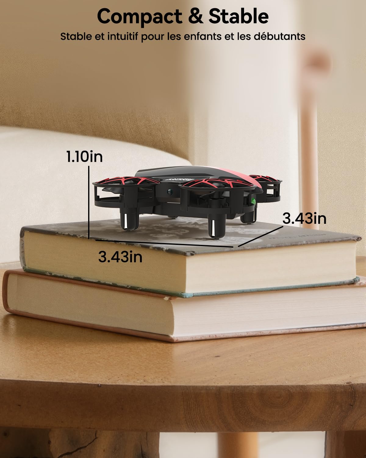 SIMREX Mini drone pour enfants et débutants (rouge)